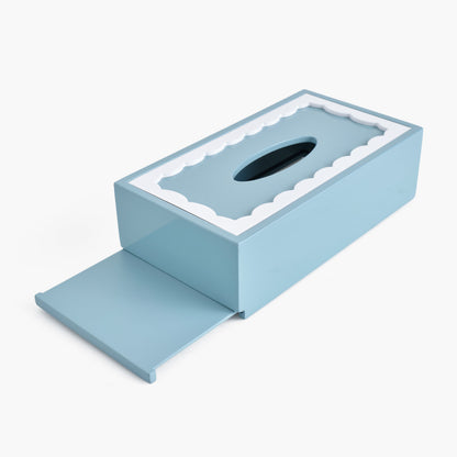 Blue Lacquer Rectangle Tissue Box
