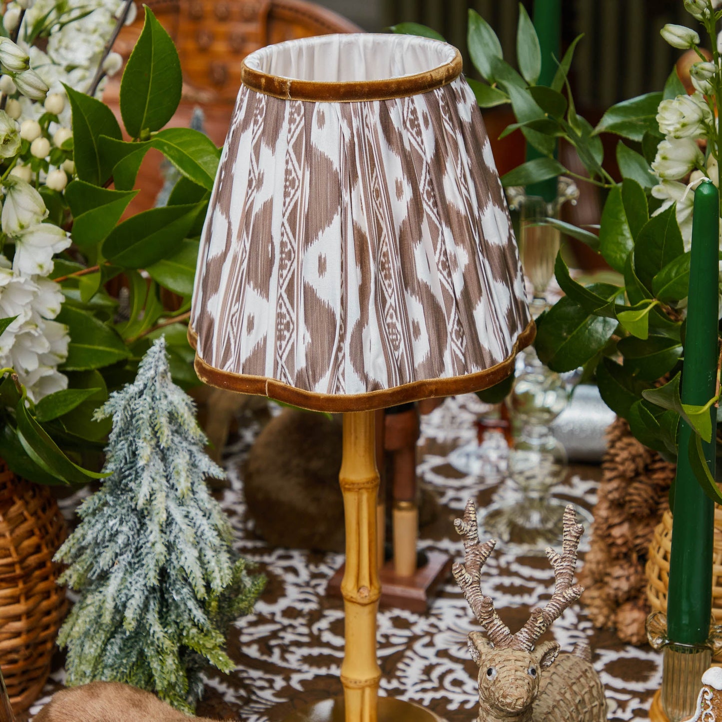 Chocolate Ikat Lampshade (18cm)