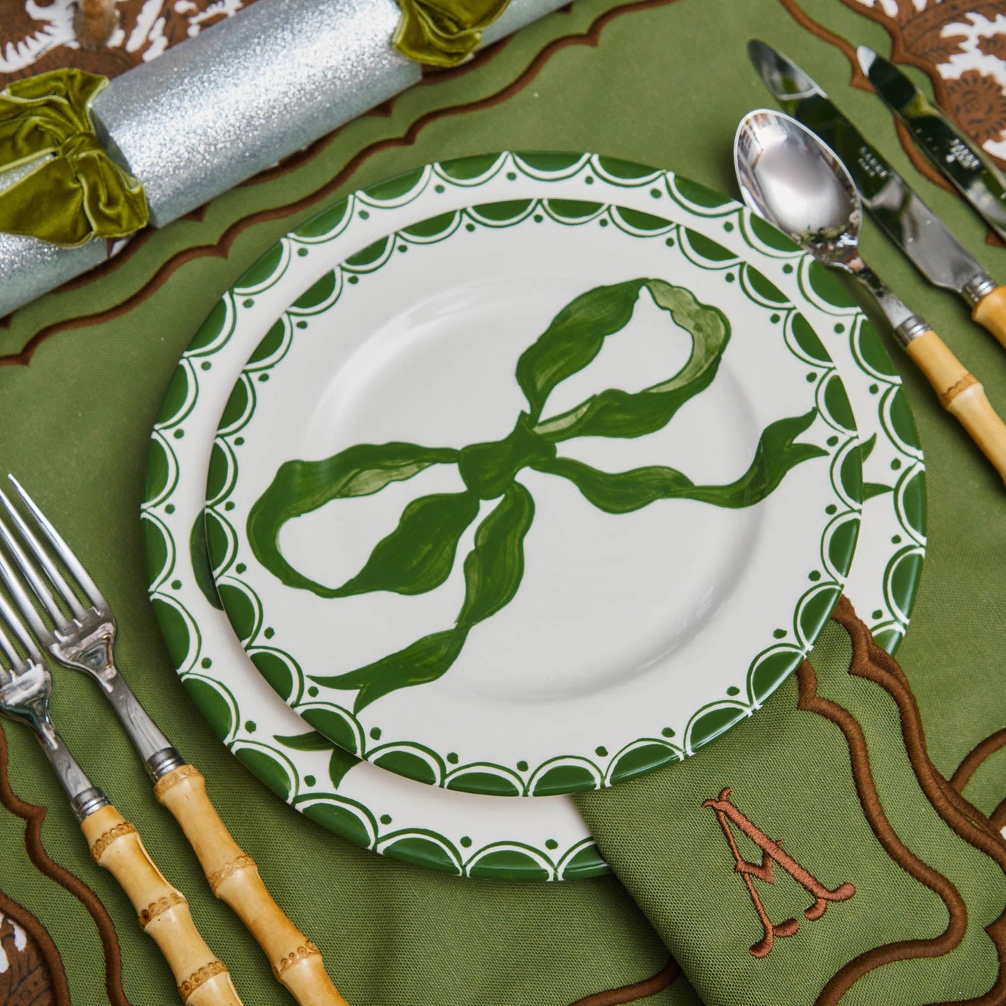 Green & Chocolate Katherine Placemats (Set of 4)