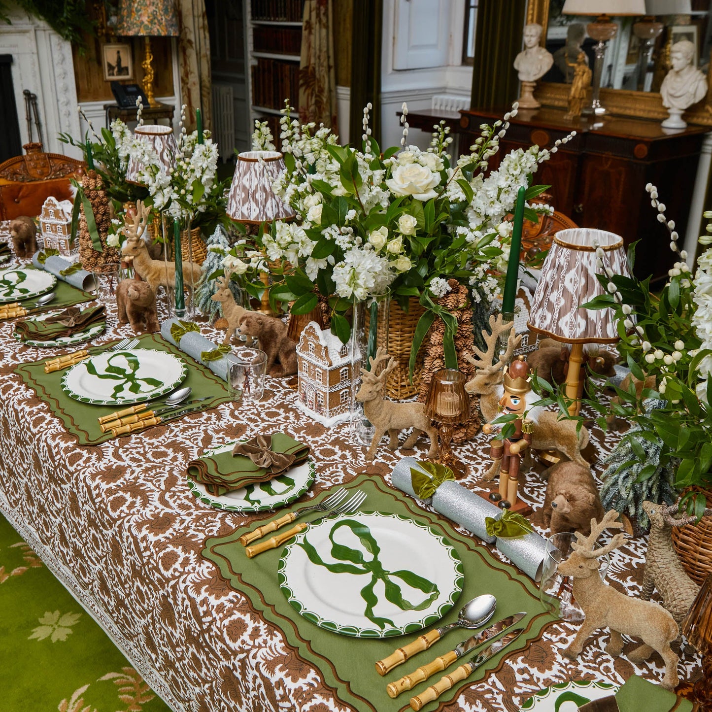 Green & Chocolate Katherine Placemats (Set of 4)