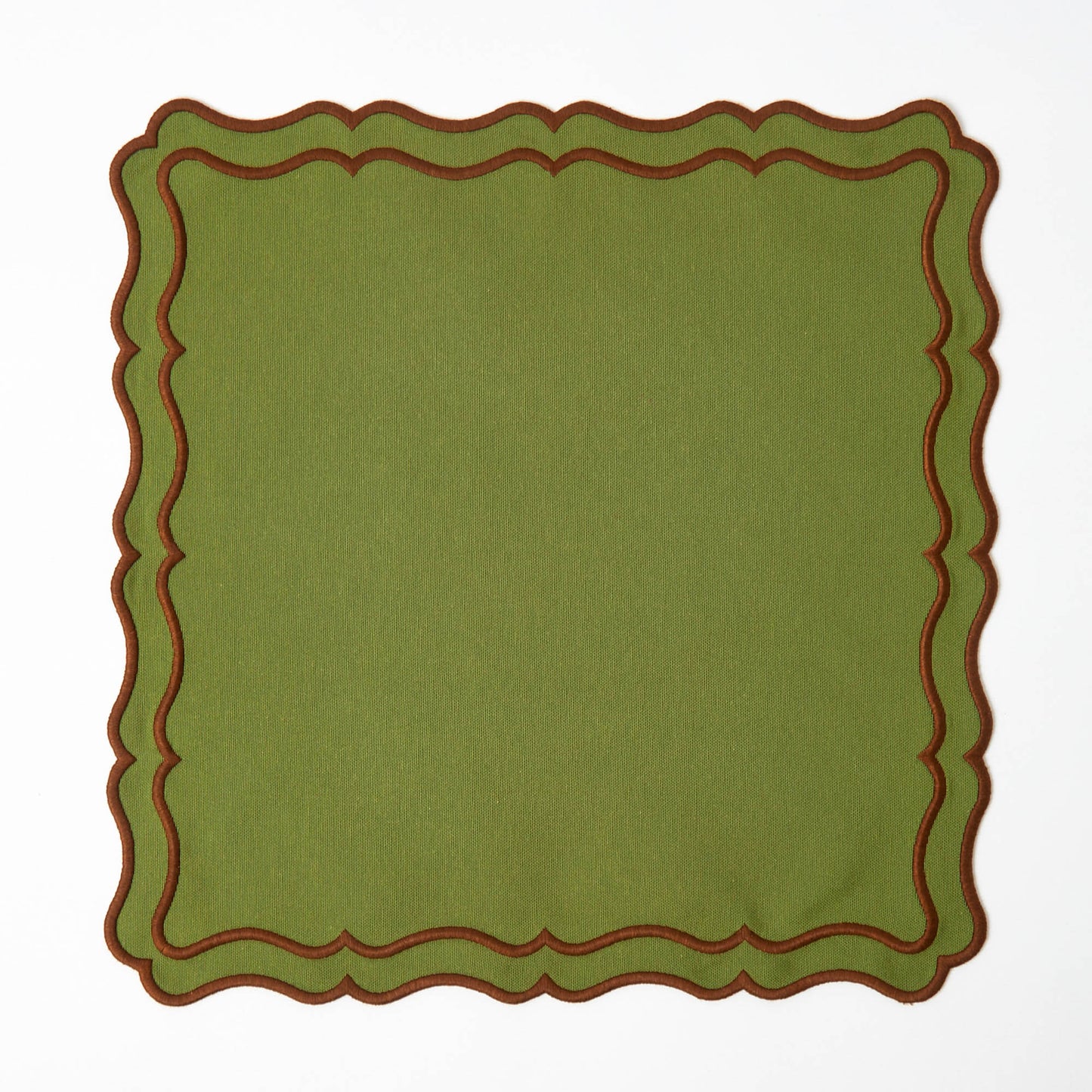 Green & Chocolate Katherine Napkins (Set of 4)