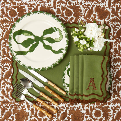 Green & Chocolate Katherine Placemats (Set of 4)