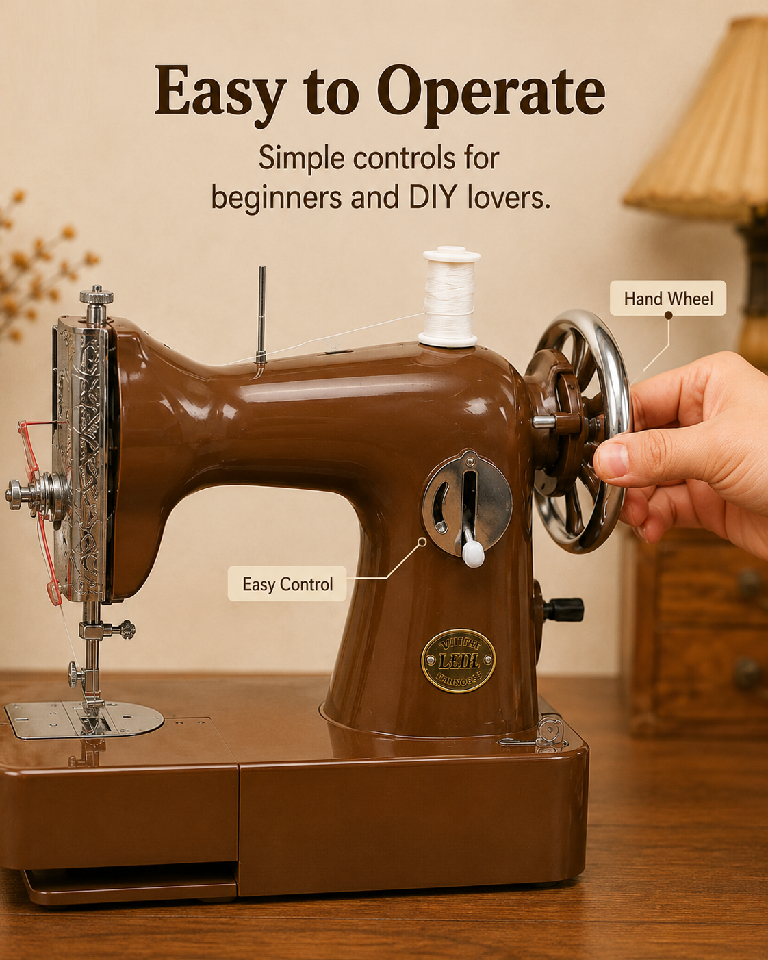 Retro Mini Sewing Machine | Compact Electric Sewing Kit for Clothing Repair, DIY Craft & Home Decoration