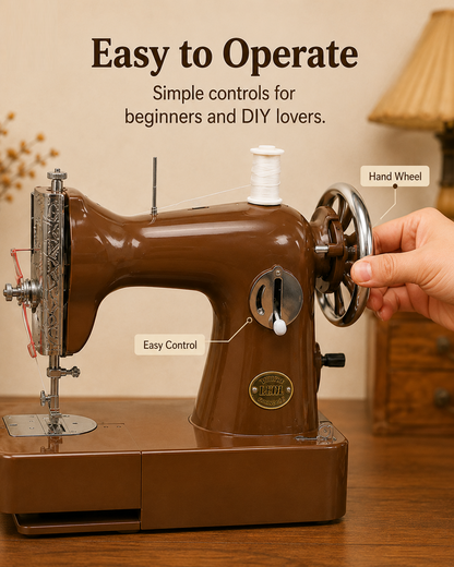 Retro Mini Sewing Machine | Compact Electric Sewing Kit for Clothing Repair, DIY Craft & Home Decoration