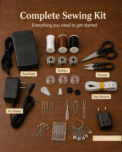 Retro Mini Sewing Machine | Compact Electric Sewing Kit for Clothing Repair, DIY Craft & Home Decoration
