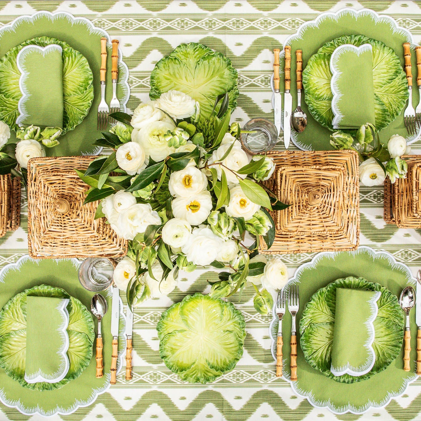Olive Ikat Tablecloth