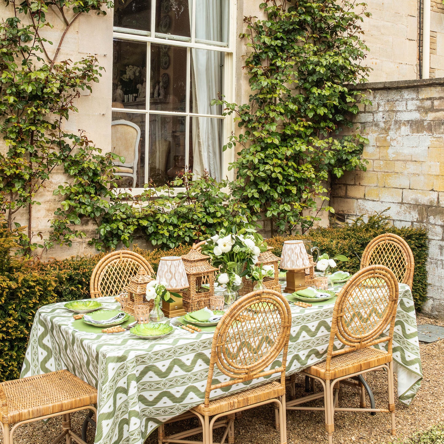 Olive Ikat Tablecloth