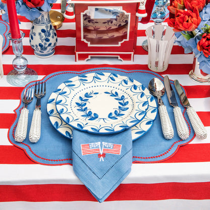 Elizabeth Blue Garland Dinner Plates (Set of 4)