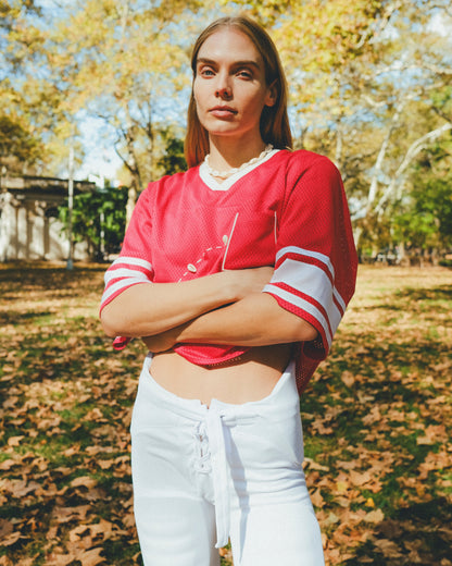 ‘Doink!’ ~ Relaxed Crop Cut (Red)