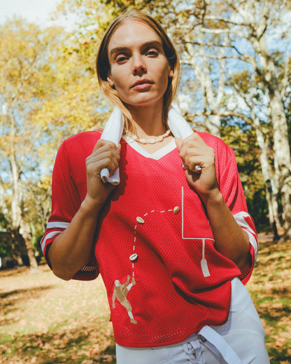 ‘Doink!’ ~ Relaxed Crop Cut (Red)