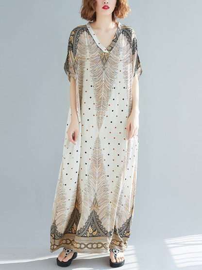 Rhombus Sprout Kaftan Dress