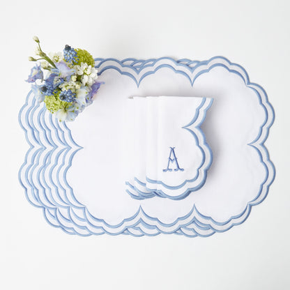 White Serena Placemats & Napkins (Set of 4)