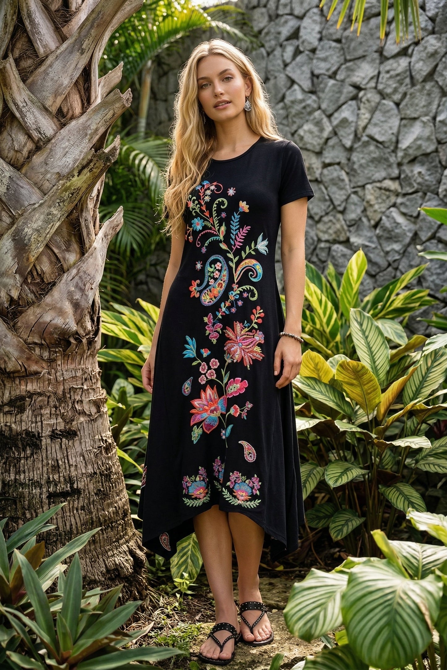 Johnny Was JWLA Karime Handkerchief Hem Knit Dress J38325-6*
