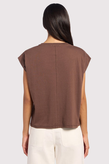 Soft Cotton Muscle Tee | Coffee
