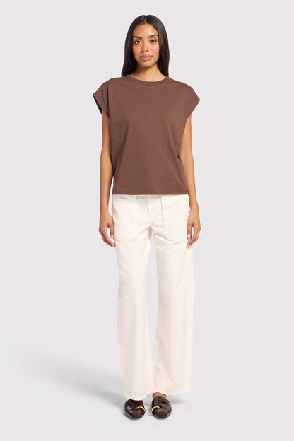 Soft Cotton Muscle Tee | Coffee