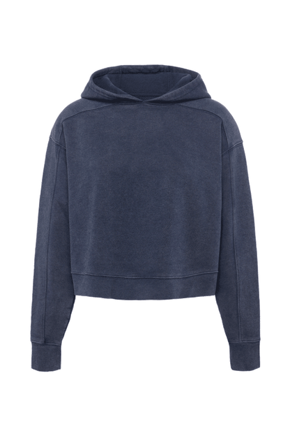 Vintage Fleece Cropped Hoodie | Washed Navy