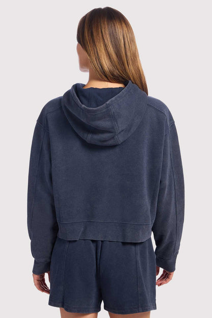 Vintage Fleece Cropped Hoodie | Washed Navy
