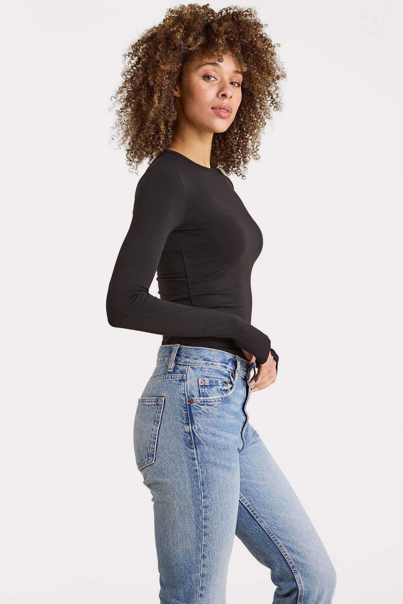 SwiftStretch Long Sleeve Shirt | Black