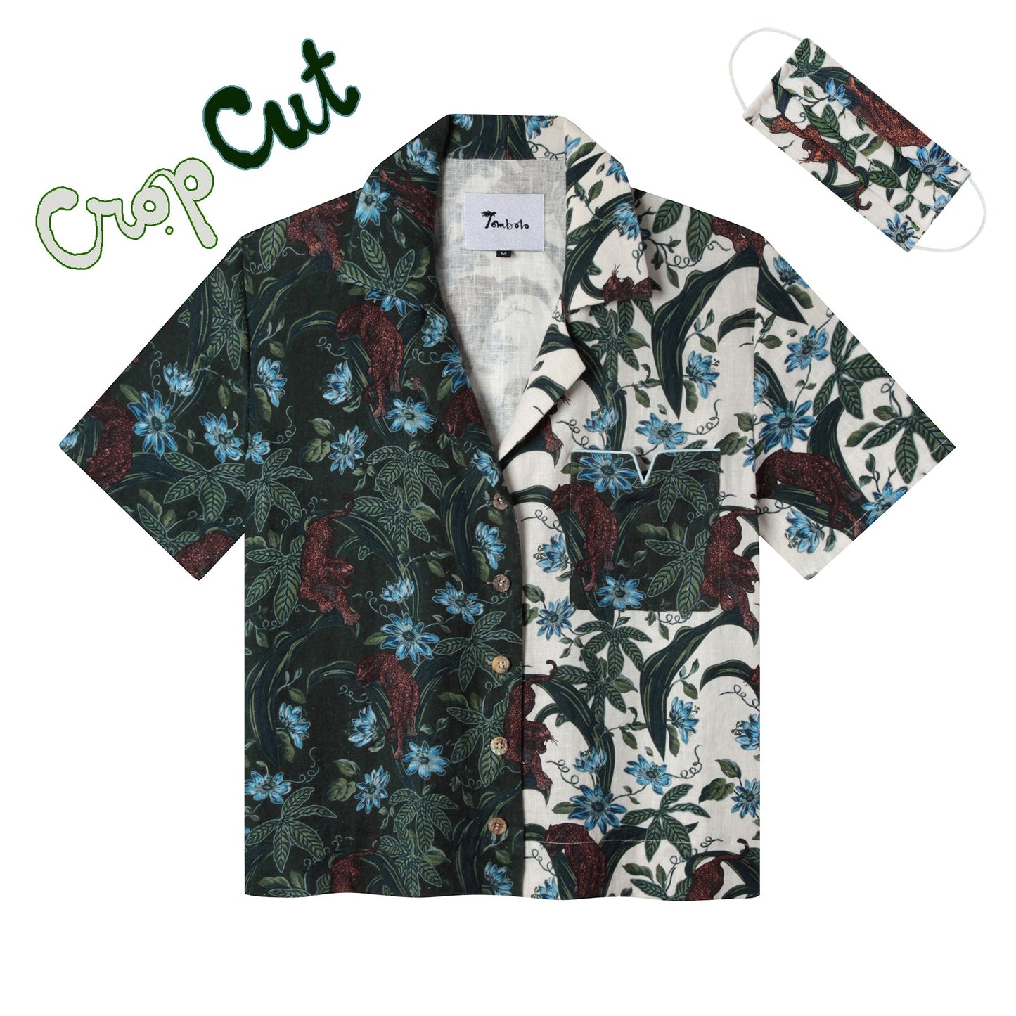Lurking Jaguar ~ Crop Cut (Green / White Scramble)