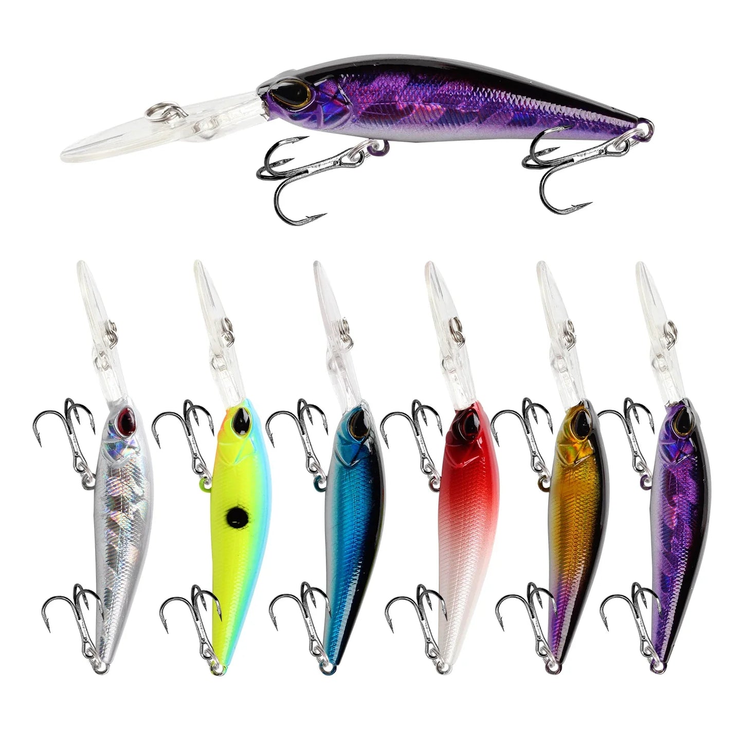 Floating Minnow Fishing Lure – 9cm, 5.8g, Crankbait Wobbler, 6 Colors, Bass & Pike