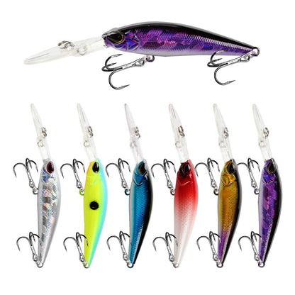 Floating Minnow Fishing Lure – 9cm, 5.8g, Crankbait Wobbler, 6 Colors, Bass & Pike
