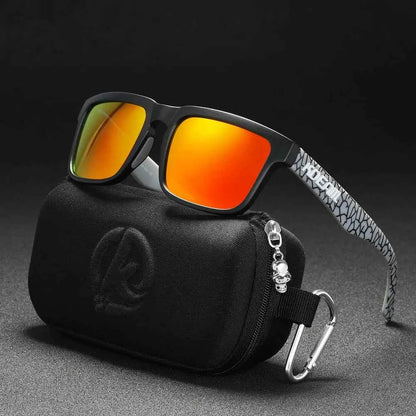 KDEAM Classic Square Sunglasses Men Women Category 3 Polarized Sun Glasses Unique Frame Surface Eyewear With Case Box KD332