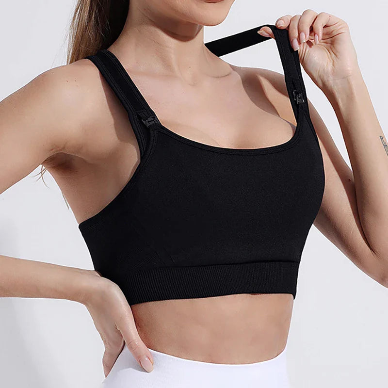 8893 High Quality Seamless Maternity Gym Fitness Sports Bra for Pregnant Women Running Nursing & Pumping Sports Bra