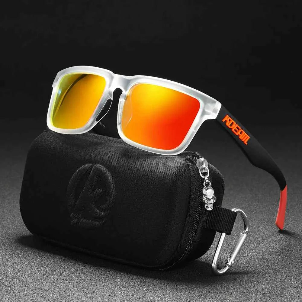 KDEAM Classic Square Sunglasses Men Women Category 3 Polarized Sun Glasses Unique Frame Surface Eyewear With Case Box KD332