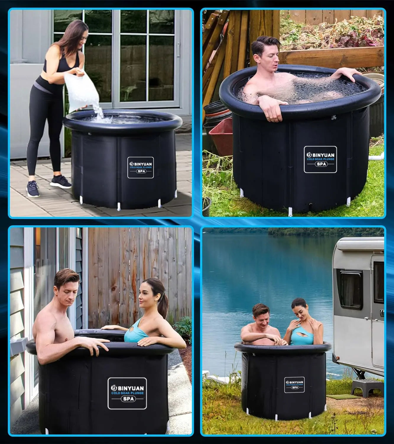 90cm Large Inflatable Ice Bath Tub With 5 Layer Insulation for Cold Plunge Recovery Premium Portable Bathtub