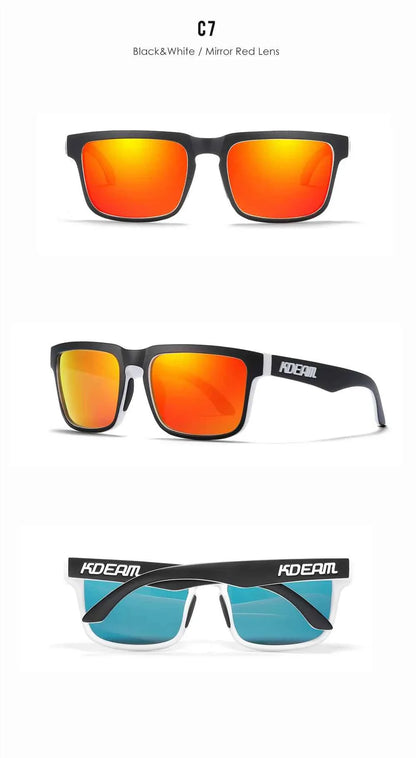 KDEAM Classic Square Sunglasses Men Women Category 3 Polarized Sun Glasses Unique Frame Surface Eyewear With Case Box KD332