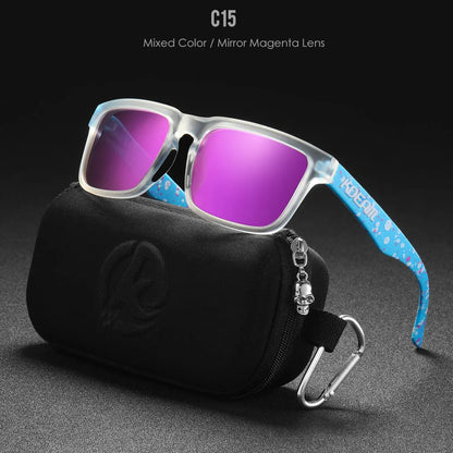 KDEAM Classic Square Sunglasses Men Women Category 3 Polarized Sun Glasses Unique Frame Surface Eyewear With Case Box KD332