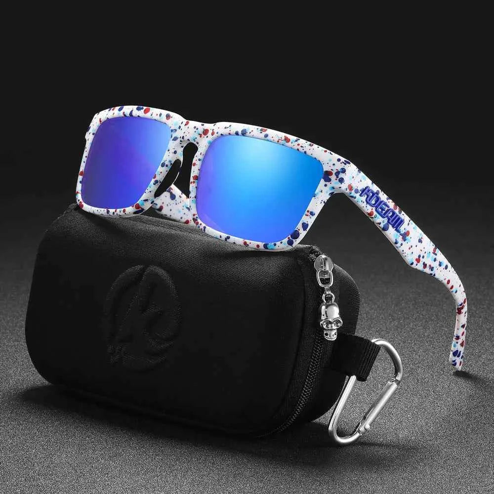 KDEAM Classic Square Sunglasses Men Women Category 3 Polarized Sun Glasses Unique Frame Surface Eyewear With Case Box KD332