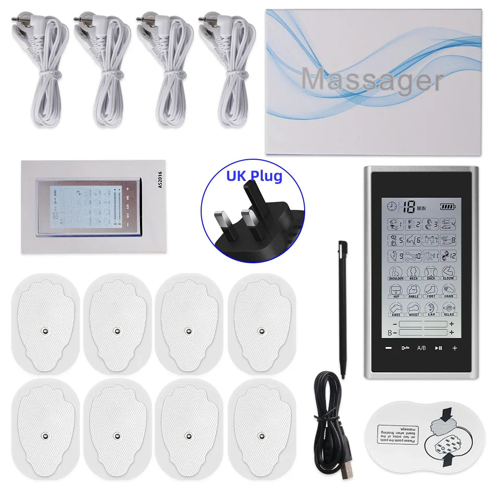 4 Output Channel 24 Modes EMS Eletric Professional Muscle Stimulation Physiotherapy Tens Electrodes Machines Body Massager Pads