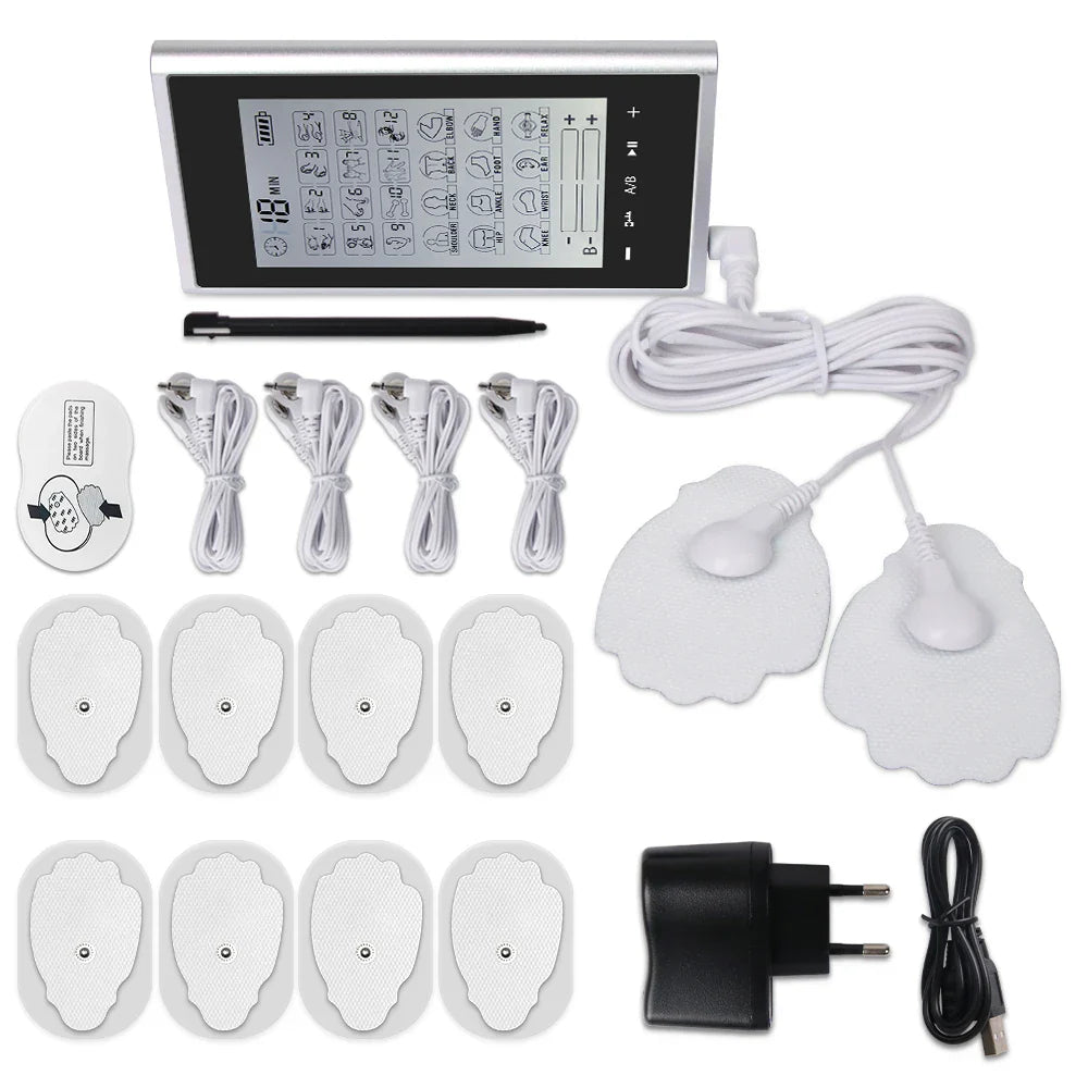 4 Output Channel 24 Modes EMS Eletric Professional Muscle Stimulation Physiotherapy Tens Electrodes Machines Body Massager Pads