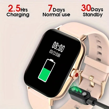 A Women's Smartwatch Compatible with Both iPhone and Android Phones, Equipped with a Health Tracker/message