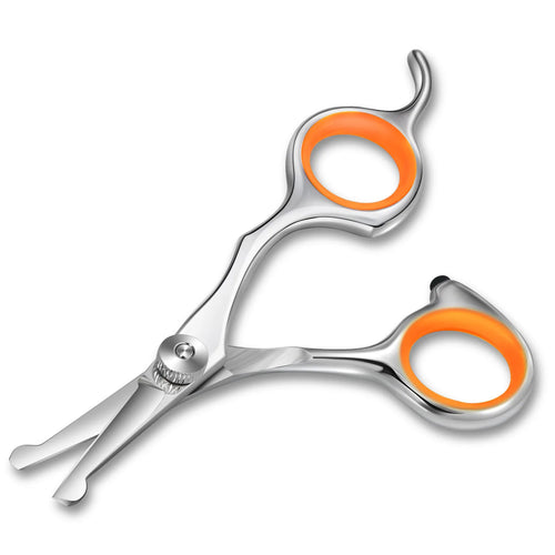 4.5 Inch NEPURLson Color Teeth Pet Grooming Scissors Straight Scissors Curved Blade protection Scissors PT-136