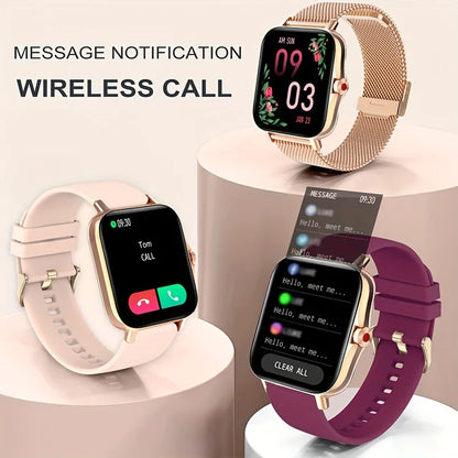 A Women's Smartwatch Compatible with Both iPhone and Android Phones, Equipped with a Health Tracker/message