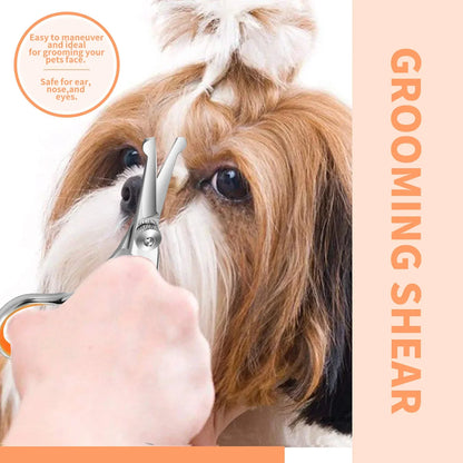 4.5 Inch NEPURLson Color Teeth Pet Grooming Scissors Straight Scissors Curved Blade protection Scissors PT-136