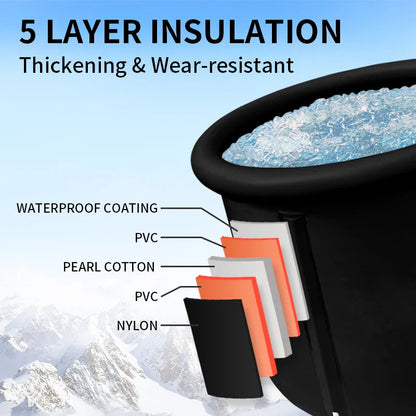 90cm Large Inflatable Ice Bath Tub With 5 Layer Insulation for Cold Plunge Recovery Premium Portable Bathtub