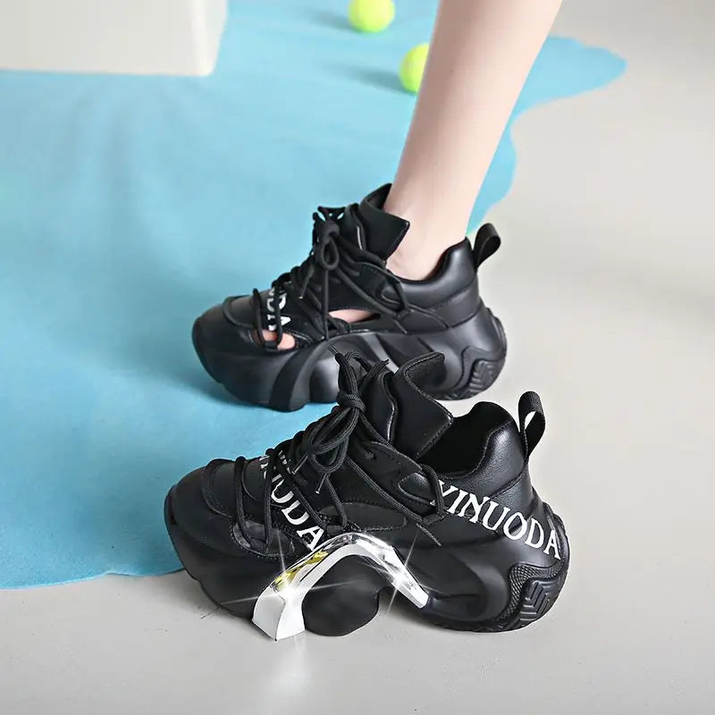 Breathable Tenis Feminino  Casual Running Sports Summer Platform Thick Rubber Sole Shoe Pink Sneakers for Women