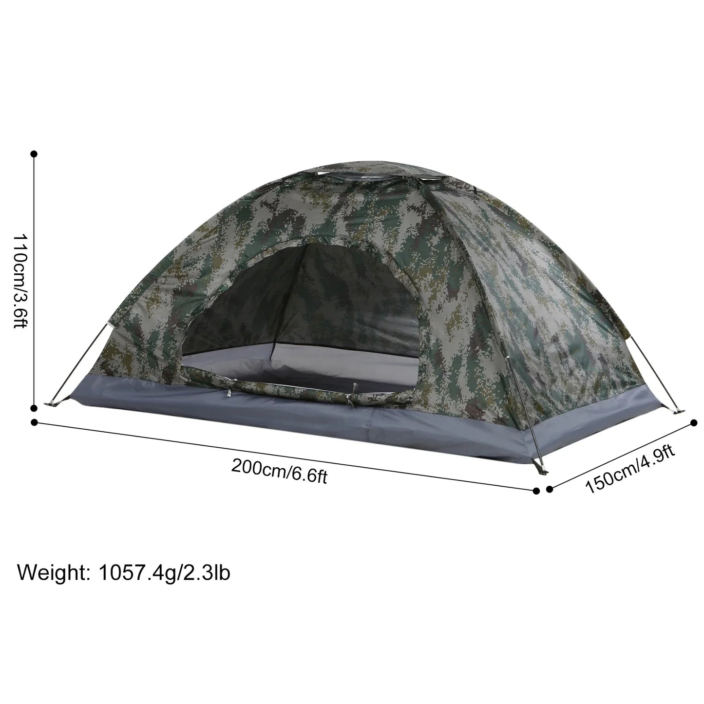 1-2 Person Ultralight Camping Tent – Single Layer, 850g, UV Coating, Quick Setup