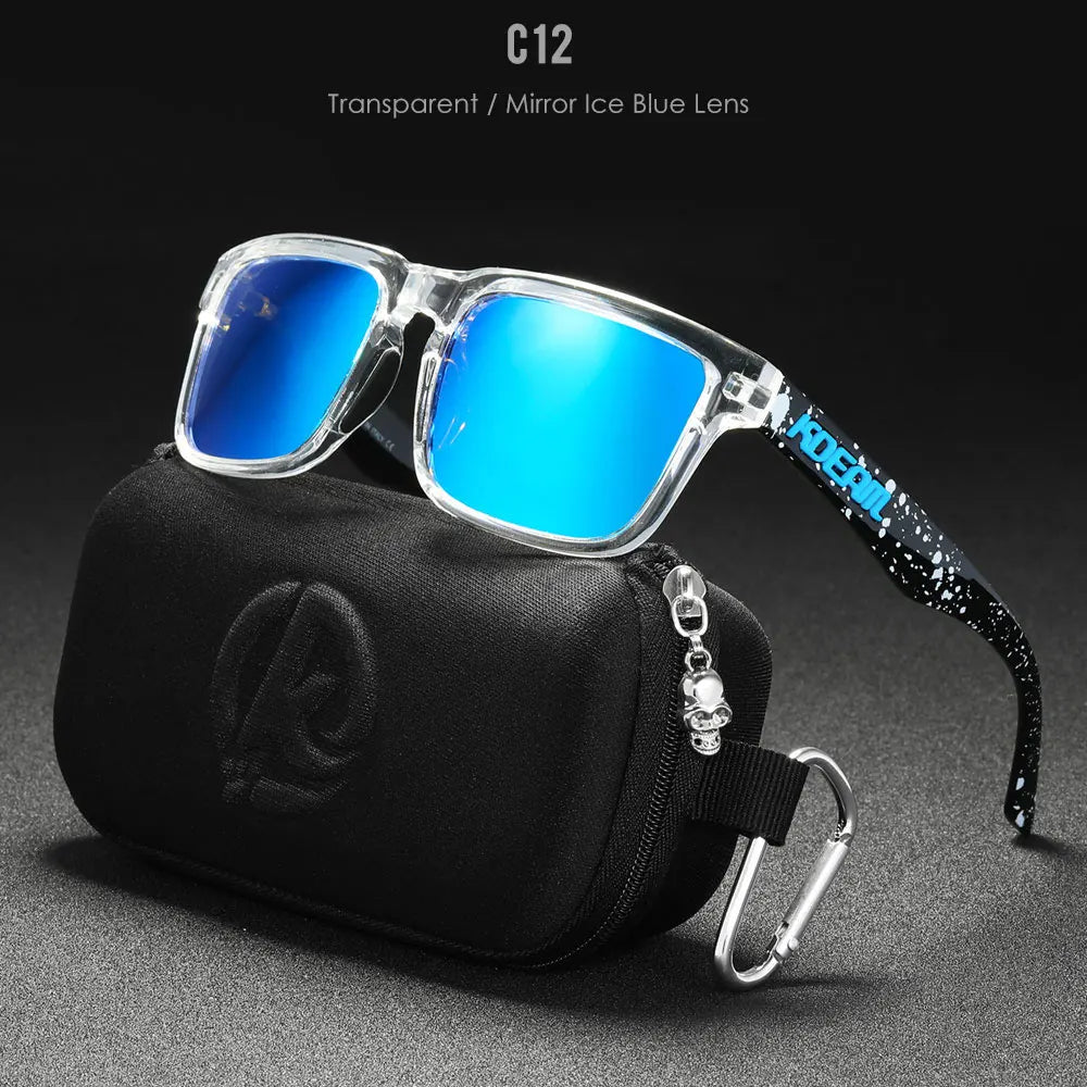 KDEAM Classic Square Sunglasses Men Women Category 3 Polarized Sun Glasses Unique Frame Surface Eyewear With Case Box KD332