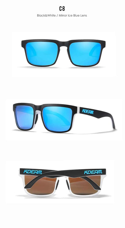 KDEAM Classic Square Sunglasses Men Women Category 3 Polarized Sun Glasses Unique Frame Surface Eyewear With Case Box KD332