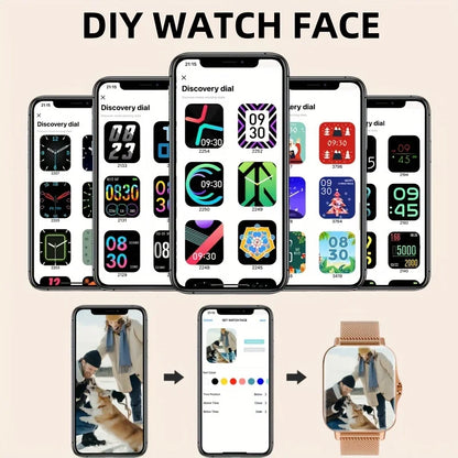A Women's Smartwatch Compatible with Both iPhone and Android Phones, Equipped with a Health Tracker/message