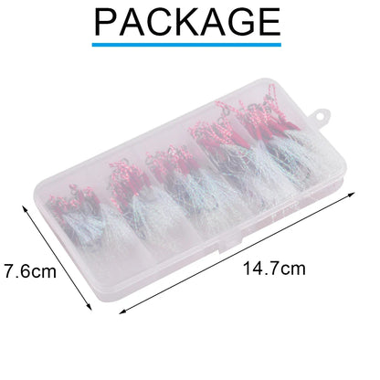 Slow Jig Assist Hooks with Feather – 100pcs, High-Carbon Steel, Sizes 11–15#, Saltwater