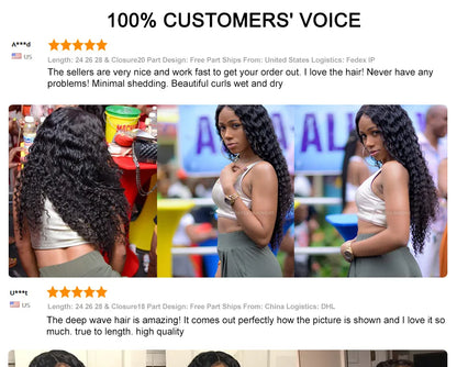 Ali Grace Hair Malaysian Deep Wave Hair Wigs Pre-Plucked 13X4 Lace Front Human Hair Wigs Natural Hairline With Baby Hair