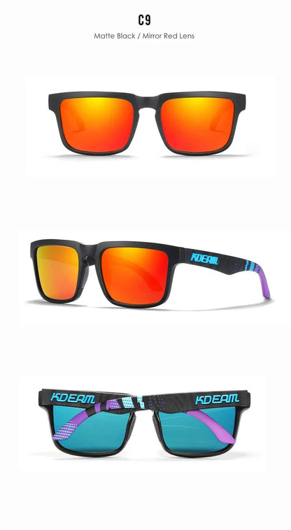 KDEAM Classic Square Sunglasses Men Women Category 3 Polarized Sun Glasses Unique Frame Surface Eyewear With Case Box KD332