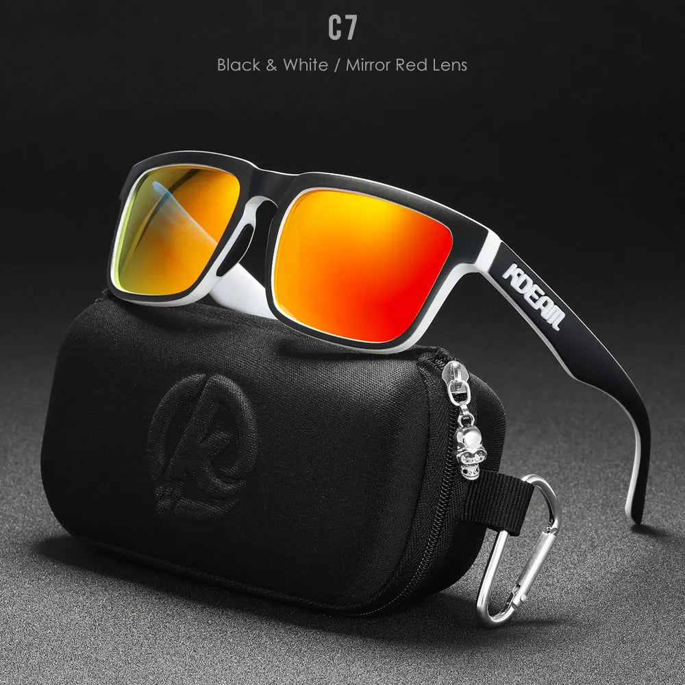 KDEAM Classic Square Sunglasses Men Women Category 3 Polarized Sun Glasses Unique Frame Surface Eyewear With Case Box KD332
