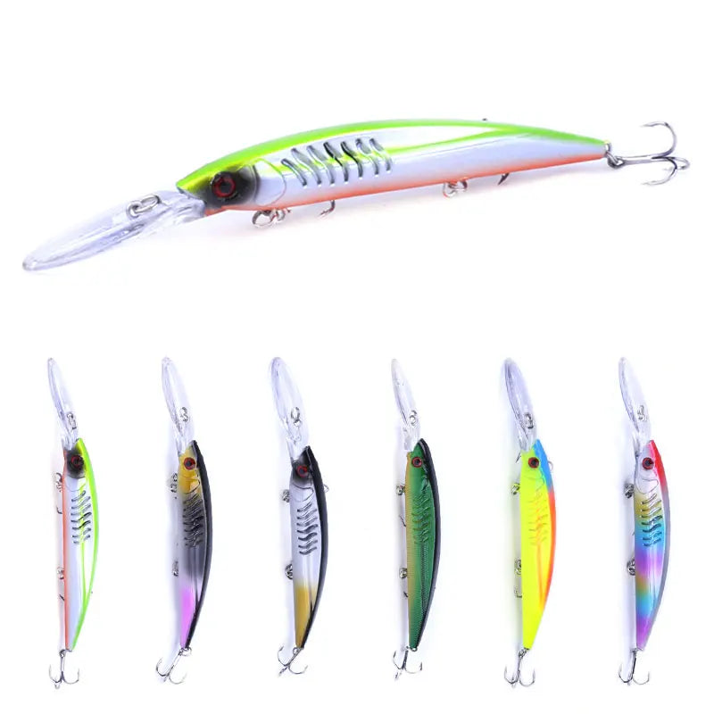 Minnow Wobbler Fishing Lure – 14.5cm, 13g, 1.8-2.7m Depth, Bass Carp Pike, 6 Colors + 6-Pack