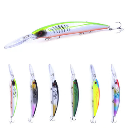 Minnow Wobbler Fishing Lure – 14.5cm, 13g, 1.8-2.7m Depth, Bass Carp Pike, 6 Colors + 6-Pack